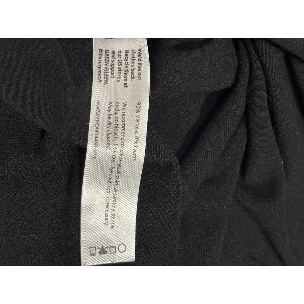 Eileen Fisher‎ Petite Black Long Sleeve Tunic Top Dress PM Classic Minimalist - Picture 7 of 9